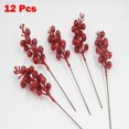 thumbnail image 3 of 12Pcs Artificial Christmas Glitter Berries Stems Xmas Tree Wreath Diy Decor, 3 of 8