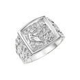 thumbnail image 3 of RYLOS Men's Rings Sterling Silver Rings Lucky Nugget Horse Head 6X4MM Oval Gemstone & Diamond Ring White Topaz April Birthstone Rings For Men Size 10, 3 of 7