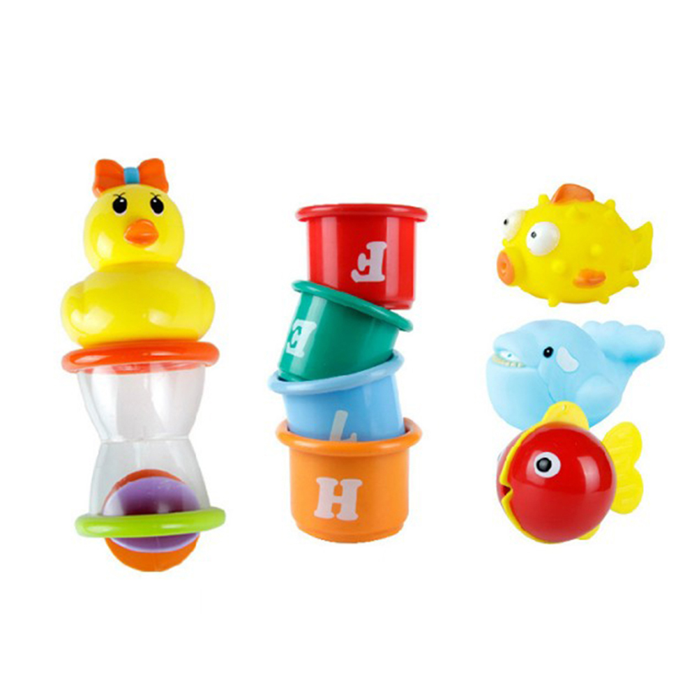 5pcs/set Cute Rubber Squeaky Animals Baby Kids Bath Toys for Children