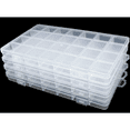 thumbnail image 5 of 4 Pack 28 Grids Clear Plastic Organizer Box Container Craft Storage with fixed Dividers for Beads Organizer Art DIY Crafts Jewelry Fishing Tackles, 5 of 7