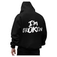 thumbnail image 5 of CONZONE Men's Hoodies Long Sleeve Pullover Hoodie for Men Letter Graphic Y2K Hooded Sweatshirts With Pocket, 5 of 7