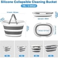 thumbnail image 2 of Collapsible Bucket for Cleaning, 4.2 Gallons Mop Bucket with Handle for Floor Window Car Washing, Silicone Ice Buckets for Parties Camping Fishing Beach, RV Laundry Storage Household10Gray, 2 of 4