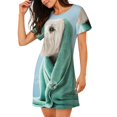 thumbnail image 2 of Xecao Chemise de Nuit Ample pour Femmes, Manches Courtes, Imprimé Décontracté, 2 of 6