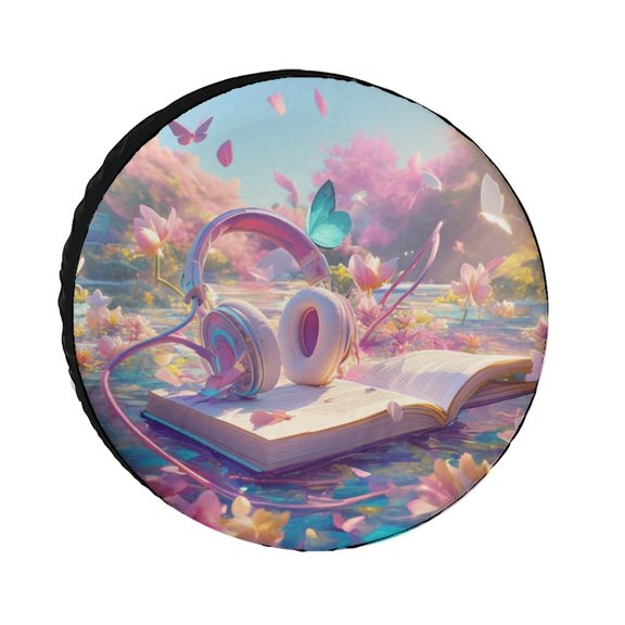 Butterfly Dancing Spare Tire Cover, Universal Wheel Tire Cover Dust-Proof Tire Protectors for Trailer Rv Van SUV Truck Camper And Many Vehicle