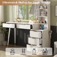 thumbnail image 5 of Papajet 48" Vanity Desk with 35" Lighted Mirror, Makeup Vanity Cabinet, White, 5 of 6