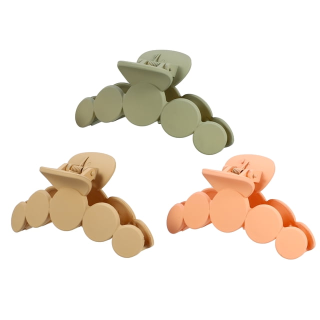3 pinzas de plástico para el cabello Unique Bargains Naranja Beige Gris Verde 10x3.9x4.5cm