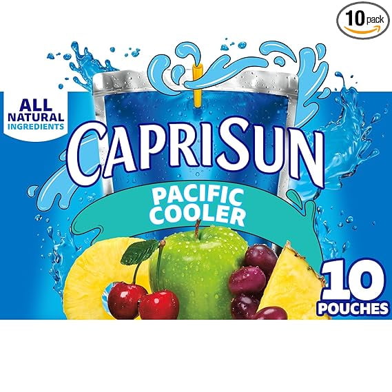Capri Sun Pacific Cooler Mixed Fruit Flavored Juice Drink Blend, 10 ct Box, 6 fl oz Pouches