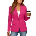 thumbnail image 5 of Women's Blazer Business Casual Lightweight Suit - Long Sleeve Slim Fit Work Office Jacket with Pockets Hot Pink M, 5 of 7
