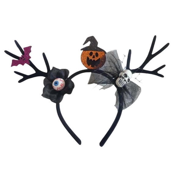 ZHENHONG Fascinators for Women, Halloween Headbands Hair Hoop Bowknot Mesh Headpiece Day of The Dead Costumes for Wo , Halloween Costumes Black