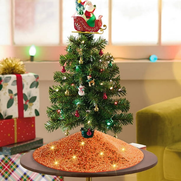 Falda Para Árbol De Navidad, Diseño De Copos De Nieve Con Lentejuelas Brillantes, Decoración Para Fiestas Navideñas, Cubierta Inferior Festiva Reutilizable, Fácil De Limpiar