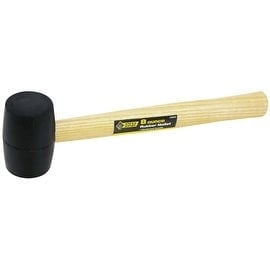 NN0076-3 8 OZ RUBBER MALLET HAMMER WITH WOOD HANDLE WISDOM NO.04-RMH8 