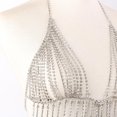 thumbnail image 4 of Cadena de cuerpo de borlas de plata Hugo Bikini verano playa, 4 of 9