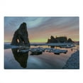 thumbnail image 2 of Driftwood Cutting Board, Setting Sun Theme Sea Stacks and Wood at Ruby Beach Digital Image, Decorative Tempered Glass Cutting and Serving Board, Large Size, Orange and Grey, by Ambesonne, 2 of 5
