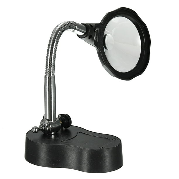 Walmeck LED Magnifying Magnifier Glass with Light on Stand Clamp Arm