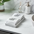 thumbnail image 3 of Set of 2 White Monogrammed Towel - Black Embroidered - Initial A, 3 of 7