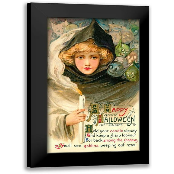 Vintage Apple Collection 10x14 Black Modern Framed Museum Art Print Titled - Halloween Eleven.tif