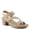 ROSE GOLD, variant on Women's YADIEL Hook and Loop Sandals – Low Block Heel with Asymmetrical Crystal-Strap Design