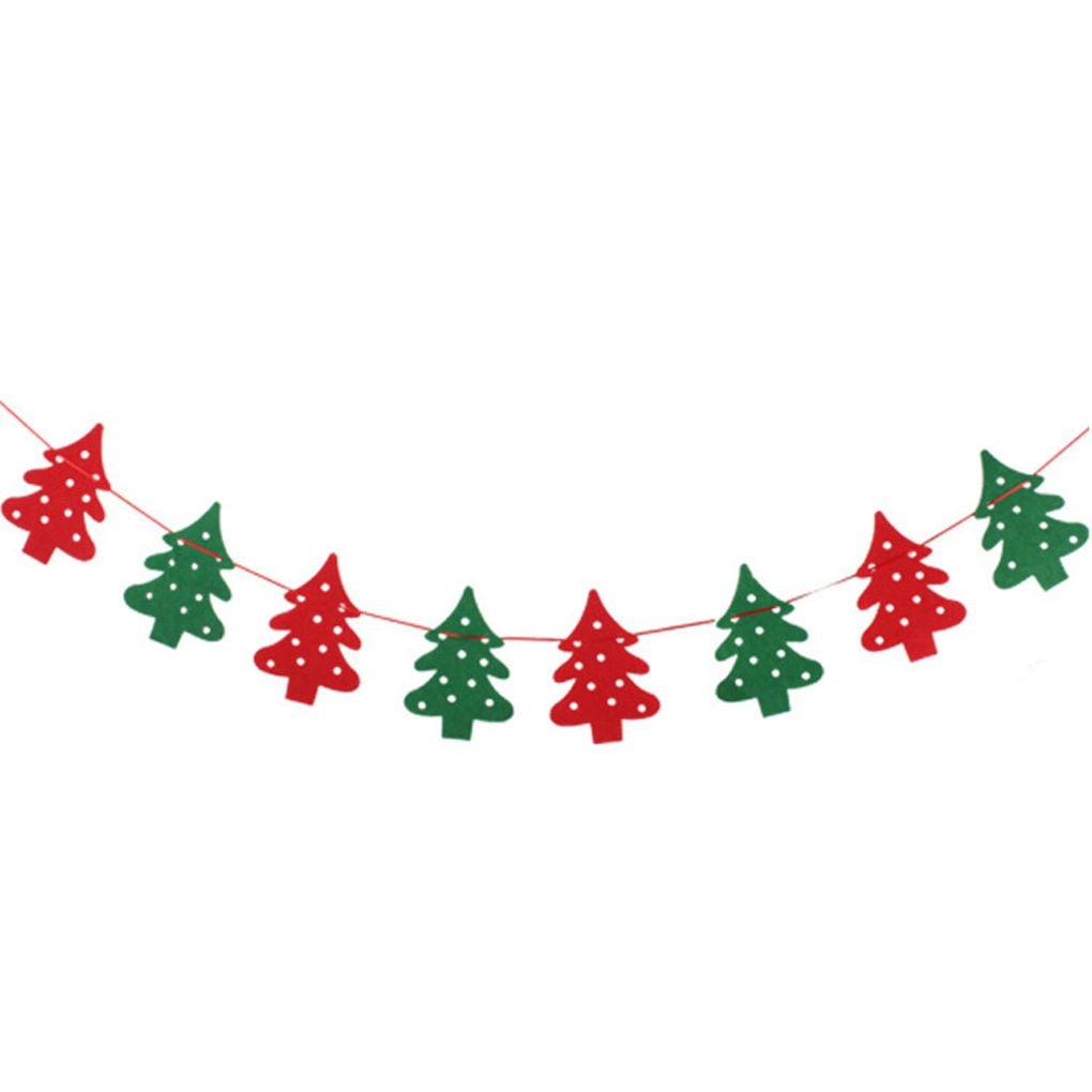 10M/32.8Ft Christmas Party Decorations Fabric Bunting Banner Red Snowflakes Reindeer Christmas Tree Triangle Flag Pennant Garland for Christmas Birthday Xmas New Years Festivals Hanging Decorations