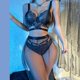 thumbnail image 5 of Gibobby Lencería mujer erótica Conjunto de lencería sexy para mujer con liguero, brasier de encaje y bragas conjunto de tirantes exóticos(Negro, XG), 5 of 5