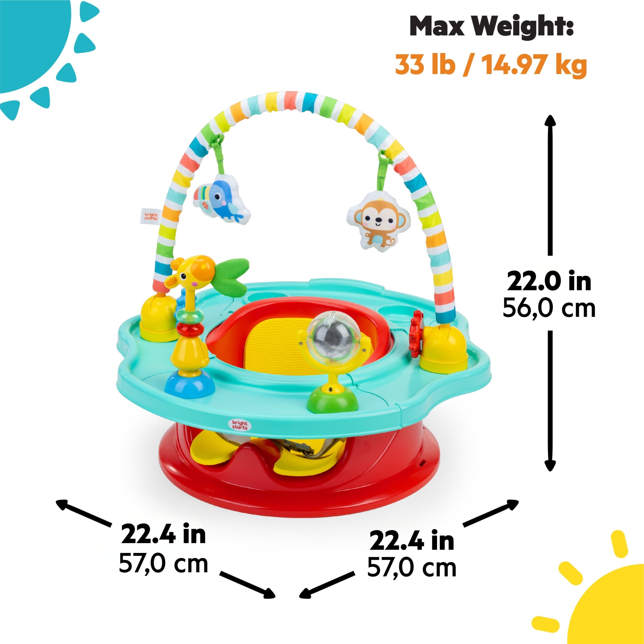 Bright Starts SuperSeat 3-in-1 Seat, Playful Paradise photo 7
