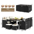 thumbnail image 3 of Costway 11 Pieces Patio Dining Set Space-saving Wicker Chairs & Tempered Glass Table, 3 of 11