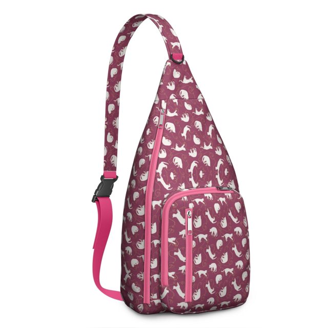 Funny Pet Sling Backpack - Playful Cat Design Crossbody Bag, Anti-Theft Pack for Commuting & Outdoor