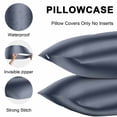 thumbnail image 5 of Navy Blue Ombre Throw Pillow Covers 16x16 Inch Set of 2, Farmhouse Blue Gradient Modern Art Waterproof Outdoor Pillow Covers, Decorative Cushion Pillowcases for Couch, Sofa, Bed, Garden, Patio, 5 of 9