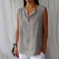 thumbnail image 2 of GUACER Sleeveless Blouses for Women Fashion Round Neck Button Loose Fit Tank Tops, 2 of 5