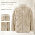 thumbnail image 5 of Alvivi Kids Girls Fleece Jacket Coat Full-Zip Turtleneck Tops with Pocket Fall Winter Outerwear Khaki 9-10, 5 of 6