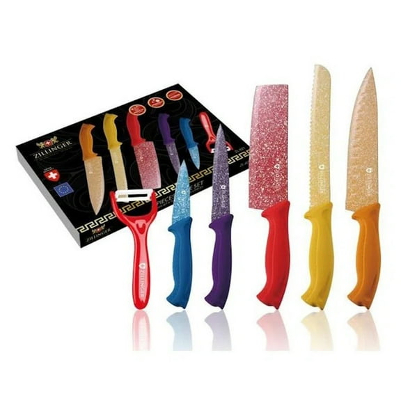 Zillinger Cutlery Set Colorful Ergonomic Handle 6 Piece