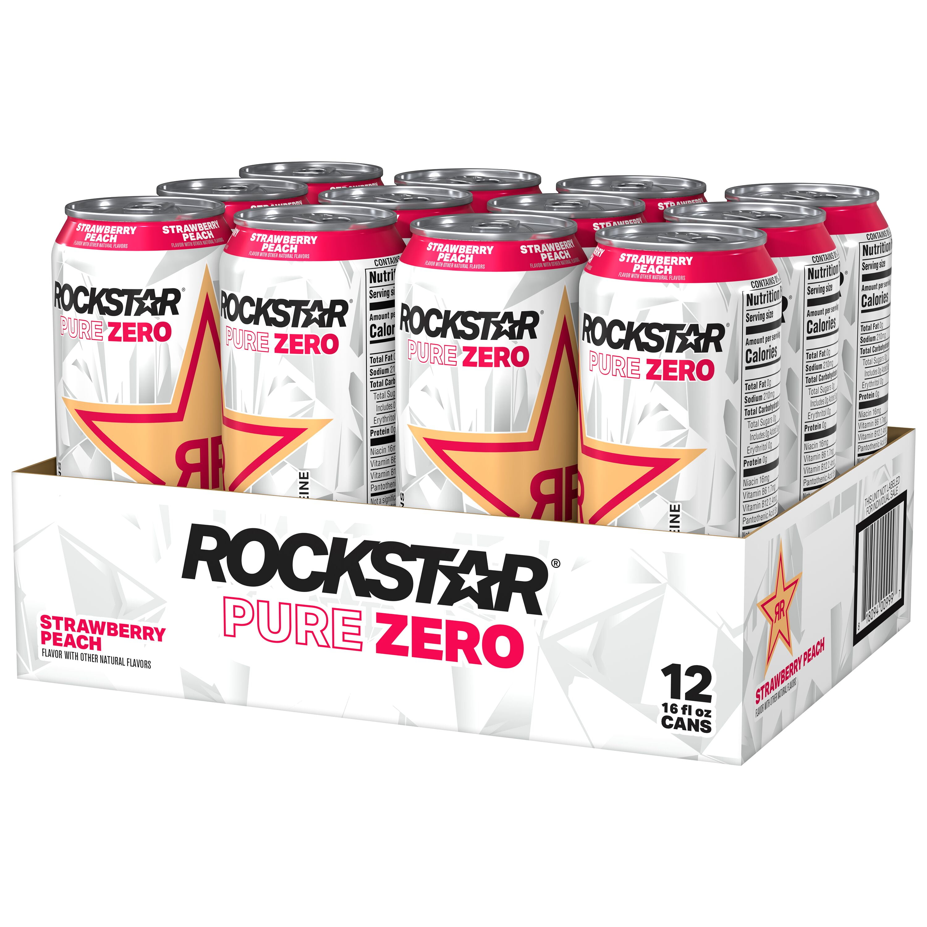Rockstar Energy Drink - Pure Zero Strawberry Peach