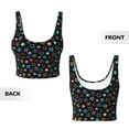 thumbnail image 5 of Fotbe Multi-Colored Stars Pattern Womens' Sports Bra Longline Wirefree Padded with Medium Support Sports Moisture-Wicking Workou Vest,Tank Top-, 5 of 7