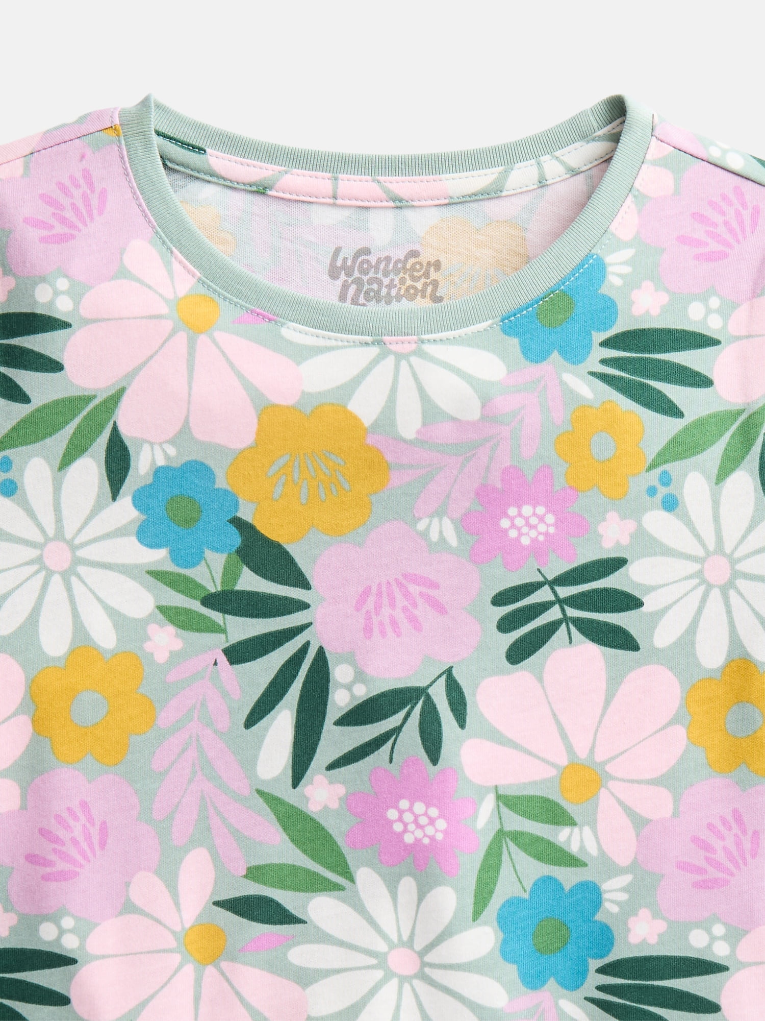 Wonder Nation Girls Kid Tough Tee with Short Sleeves, Sizes 4-18 & Plus