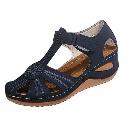 

Black and Friday Deals 2023 Clearance under $5 JINMGG Wedges for Women Plus Clearance Fashion Women Slide Hollow Out Comfy Sandals Slope Heeled Beach Casual Shoes Blue 37