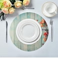thumbnail image 5 of SKYSONIC Vintage Wooden Flowers Round Placemats for Dining Table Non-Slip Heat-Resistant Polyester Table Mats Set of 1 Washable Table Mats for Kitchen Dining Table Decoration (30), 5 of 7