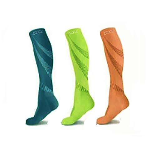 3 Pairs Compression Socks Women & Men Best Medical,Nursing,Hiking,Travel & Flight Socks-Running & Fitness