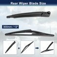 thumbnail image 2 of Unique Bargains 310mm 12' Rear Windshield Wiper Blade Arm Set for 01- 05 Honda Civic Hatchback, 2 of 3