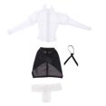 thumbnail image 2 of Ropa para muñecas femeninas a escala 1/6, camisa de manga larga, falda, corbata, traje completo Gris oscuro, 2 of 8