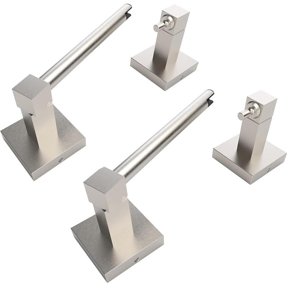 Toilet Paper Holder Brushed Nickel Square-2pcs Wall Mounted Double Pivoting Tissue Roll Stand