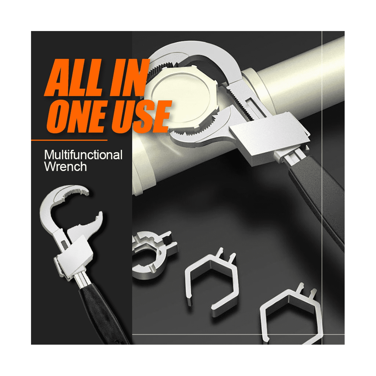 Clé De Salle De Bain Multifonctionnelle Réglable 80 Mm Pour Robinet D Ouverture Outil De Reparation De Plomberie 270 Mm 96903412