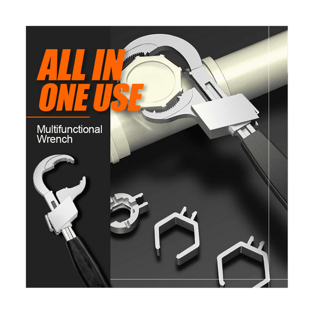 Multifunctional Bathroom Wrench Adjustable Opening 80Mm Spanner Sink Faucet Narrow Sewer Water Pipe Repair Tool