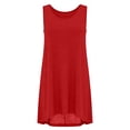 thumbnail image 7 of Women's Sleeveless Swimwear Coverups T Shirt Beach Dress Tank Bikini Cover Up Casual Loose Fit Dress Red, 7 of 7