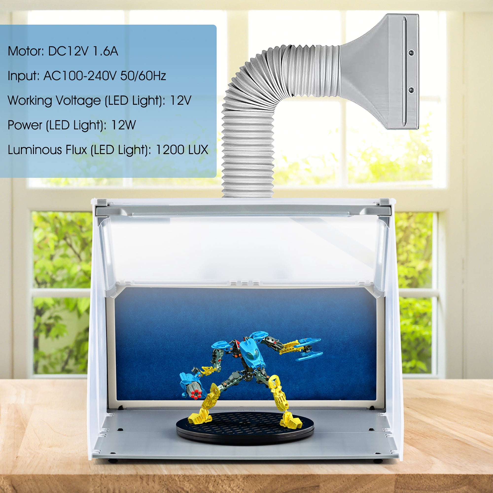 Costway Airbrush Spray Booth Kit Portable with LED Light&Filter Hose for Model Painting DIY
