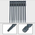 thumbnail image 4 of 10 pcs 100mm 1/4 Hex Shank T10 Magnetic Security Star Head Screwdriver Bits Kit, 4 of 14