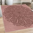 thumbnail image 1 of Oriental Decorative Rug, Abstract Round Mandala Designed with Flower Leaves and Stems Elements, Quality Carpet for Bedroom Dorm and Living Room, 6 Sizes, Dried Rose, by Ambesonne, 1 of 4