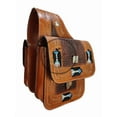 thumbnail image 2 of Leather Saddle Bag Brown Beeded Arrow Design Saddle Bag, 2 of 4