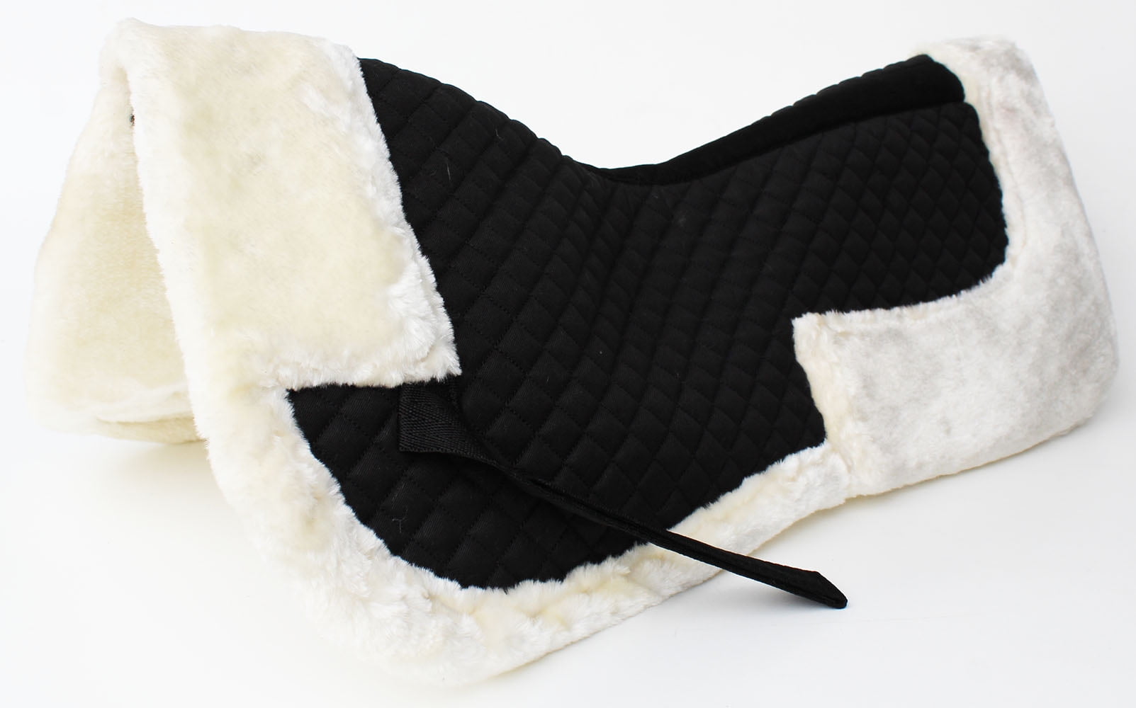 Horse English Quilted Half SADDLE Pad Correction Wither Relief Fur