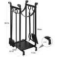 thumbnail image 4 of Amagabeli 30.7in Tall Fireplace Log Rack with 4 Tools Indoor Outdoor Firewood Holders Lumber Storage Stacking Black Wrought Iron Logs Bin Holder for Fireplace Tool Black, 4 of 9
