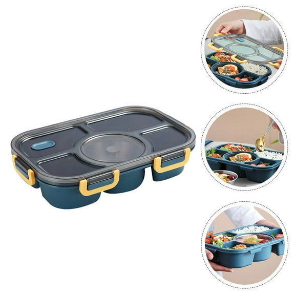 Mobutofu Navy Lunch Box Dustproof Bugh Proof 1Pcs 11.2X7.5In