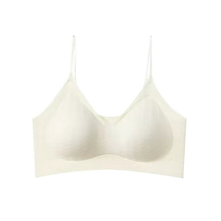Blphud Female Lingerie Women Bra Sports Bras for Women Soft Trendy Lingerie for Women Plus Size U Shaped Cup Chest Gathered Vest Style Beauty Back Bra Underwear White M